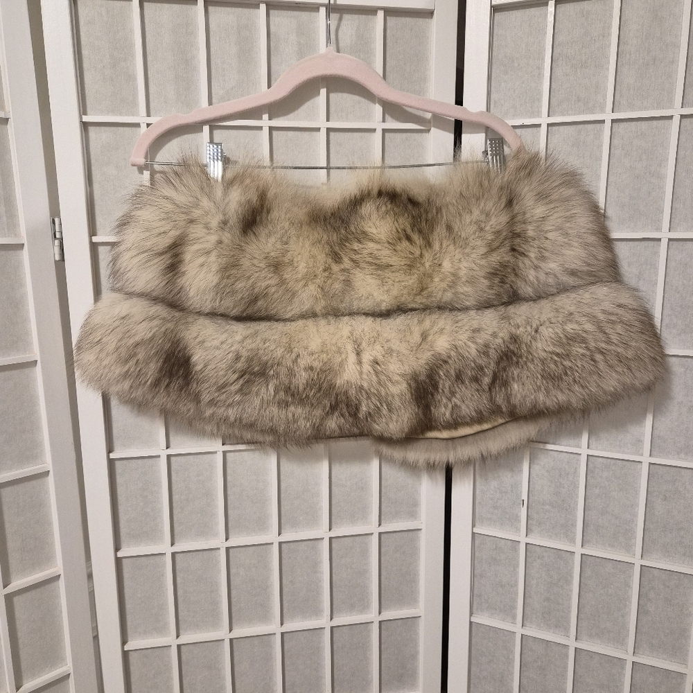 Vintage Silver Fox Fur Stole Shawl Wedding Wrap 1960s - Picture 6 of 6